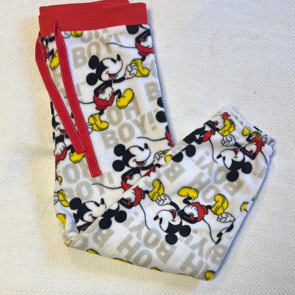 Disney Red and White Mickey Mouse Pajama Bottoms - Picture 1 of 6